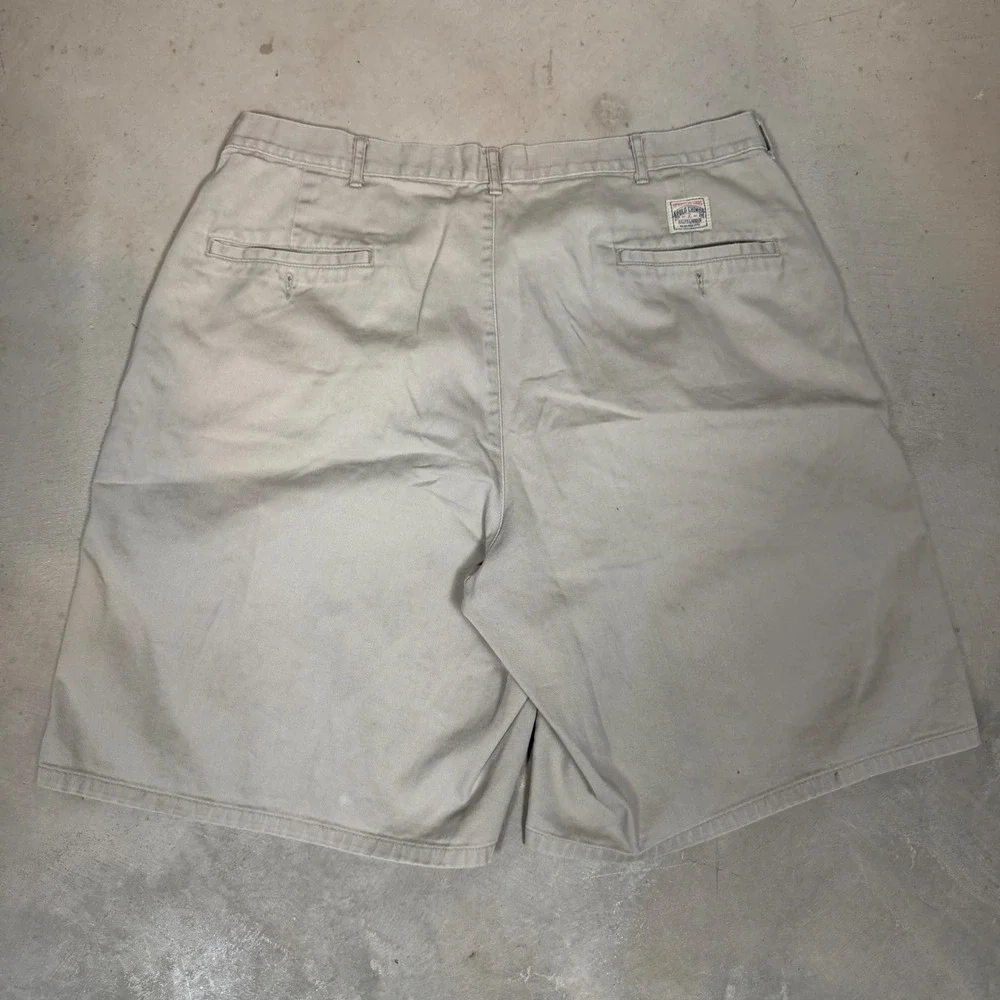 Vintage 90s Polo Ralph Lauren Chino Shorts 36 Tan Pleated Made in USA 90s Khaki